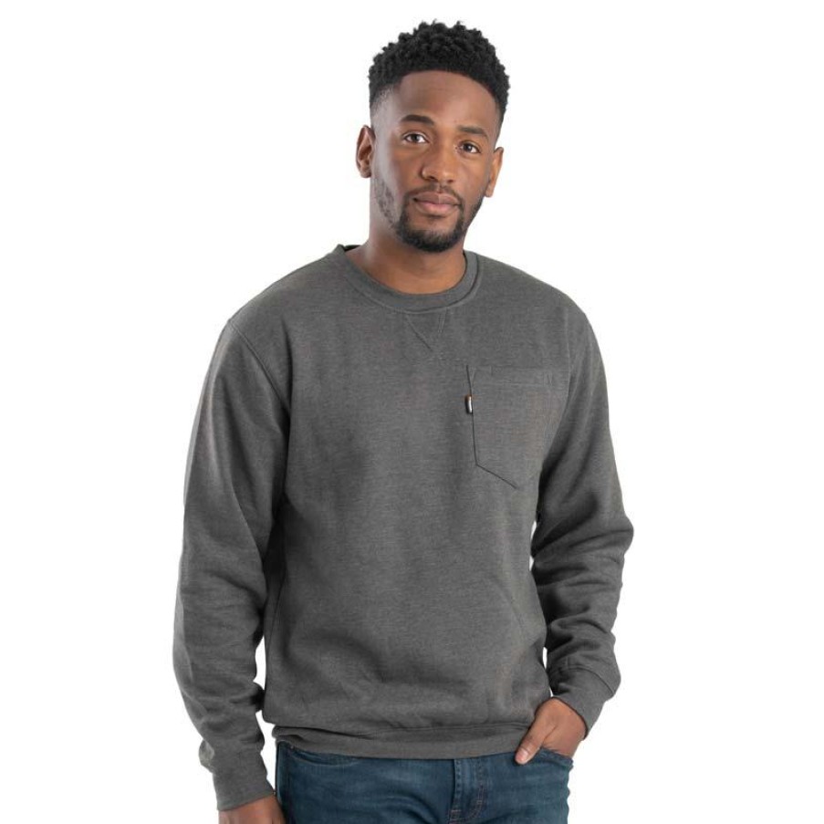 Outerwear Berne Sweatshirts | Berne Men'S Heritage Crewneck Pocket Sweatshirt