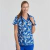 Healthcare Grey's Anatomy Scrub Tops | Grey'S Anatomy + Spandex Stretch Women'S Ella Print Scrub Top Butterfly Blues