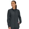 Healthcare Landau Forward Lab Coats & Jackets | Landau Forward Women'S Mock Neck Zip Up Scrub Jacket