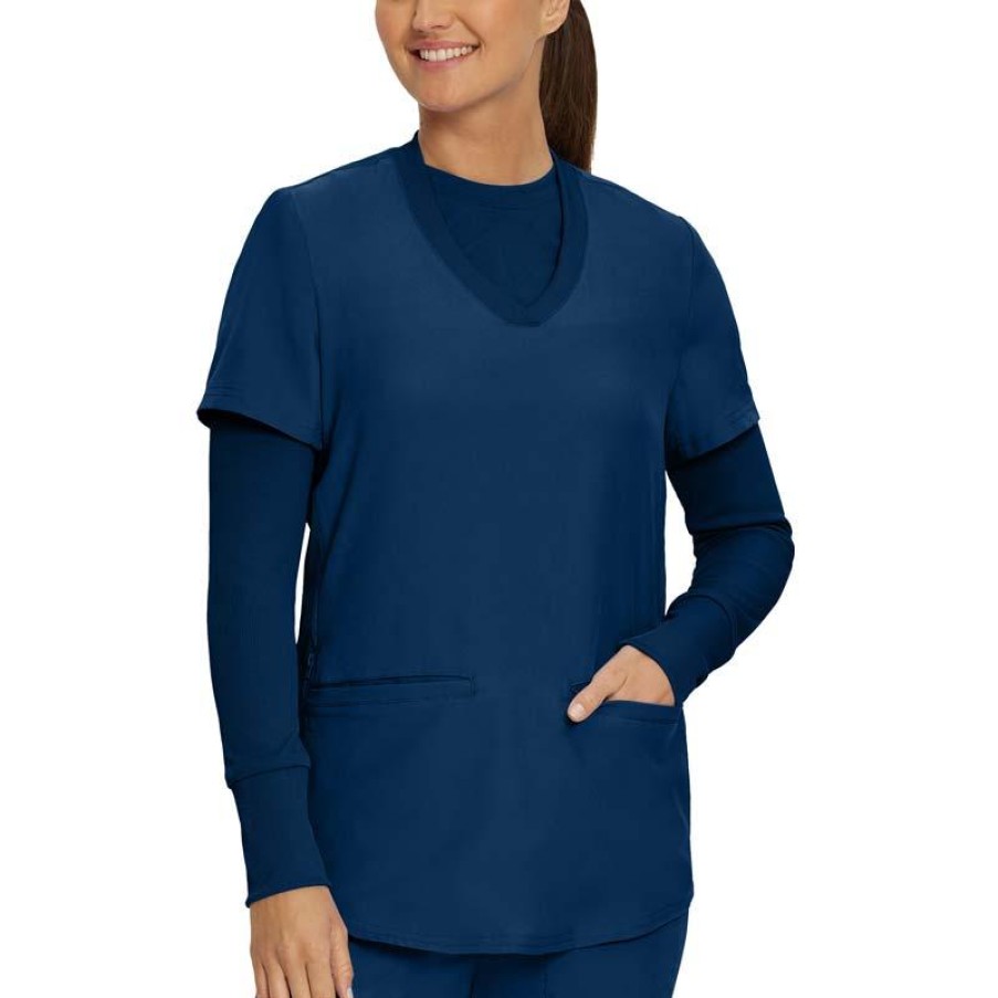 Healthcare Landau Forward Tees & Layering Pieces | Landau Forward Women'S Heat Lock Crew Neck Base Layer Scrub Tee