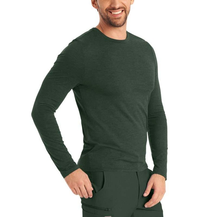 Healthcare Landau Forward Tees & Layering Pieces | Landau Forward Men'S Long Sleeve Knit Crewneck Tee