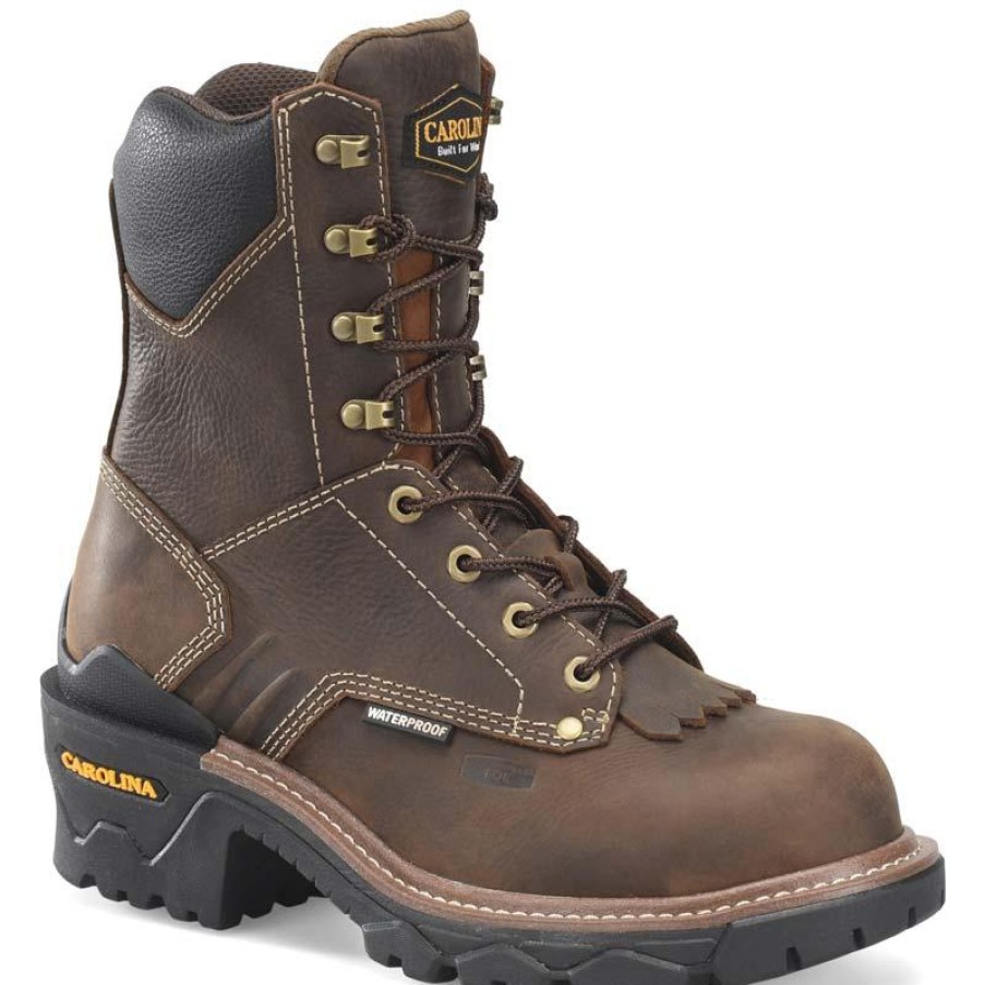 Footwear Carolina Non-Slip Boots | Carolina Men'S Capacity Waterproof Composite Toe Logger Dark Coffee