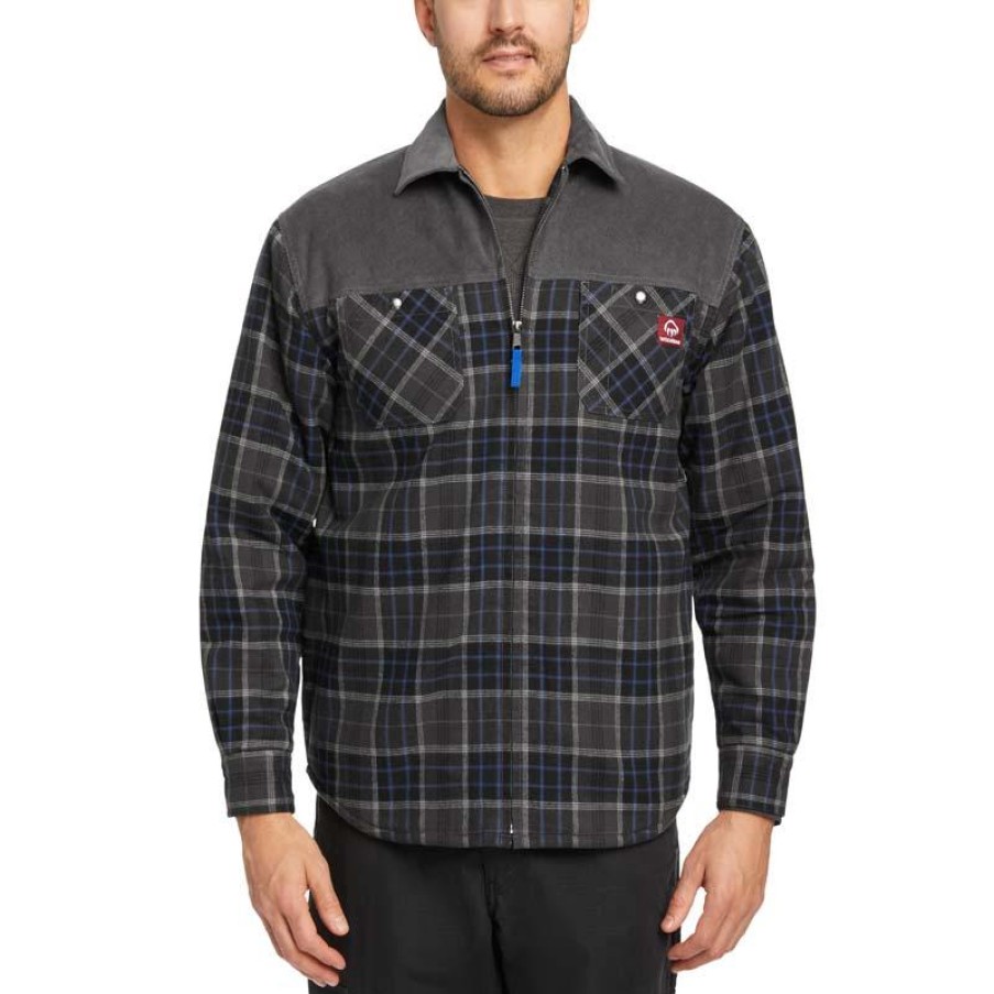 Outerwear Wolverine Jackets | Wolverine Men'S Marshall Ll Sherpa Lined Flannel Zip Shirt-Jac