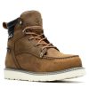 Footwear Wolverine Steel Toe | Wolverine Men'S 6" Trade Wedge Waterproof Steel Toe Moc Work Boot Sudan Brown