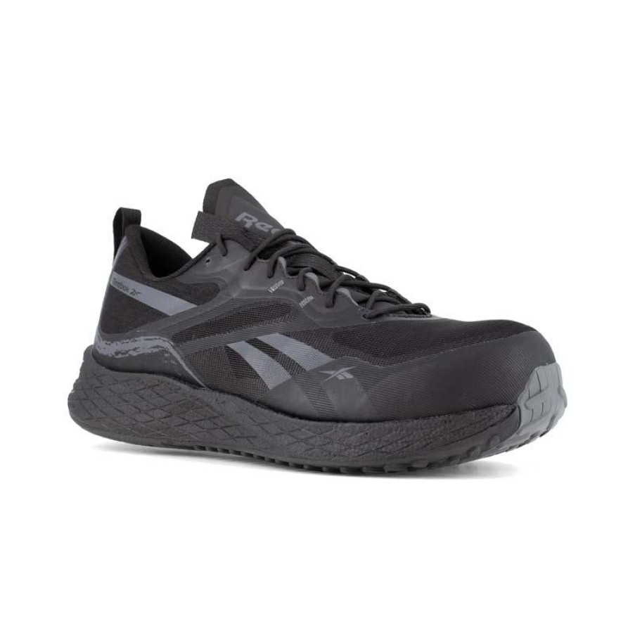 Footwear Reebok Non-Slip Shoes | Reebok Work Men'S Floatride Energy 3 Composite Toe Sd Athletic Work Shoe Black