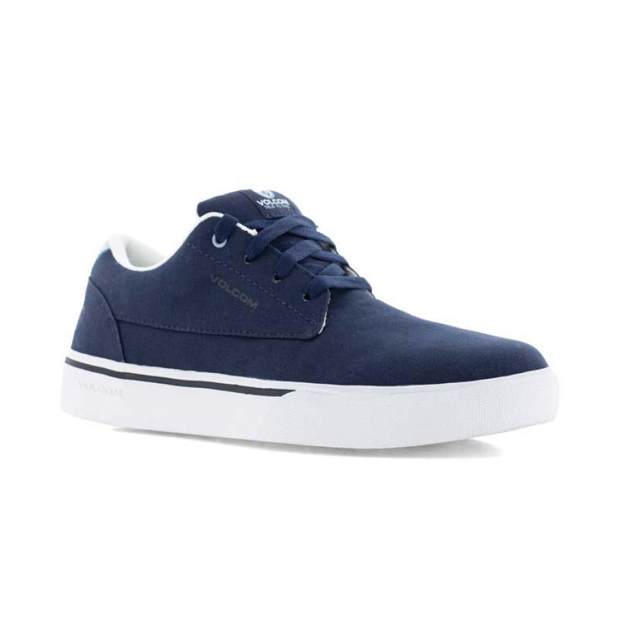 Footwear Volcom Non-Slip Shoes | Volcom Men'S True Composite Toe Skate Canvas Work Shoe Navy