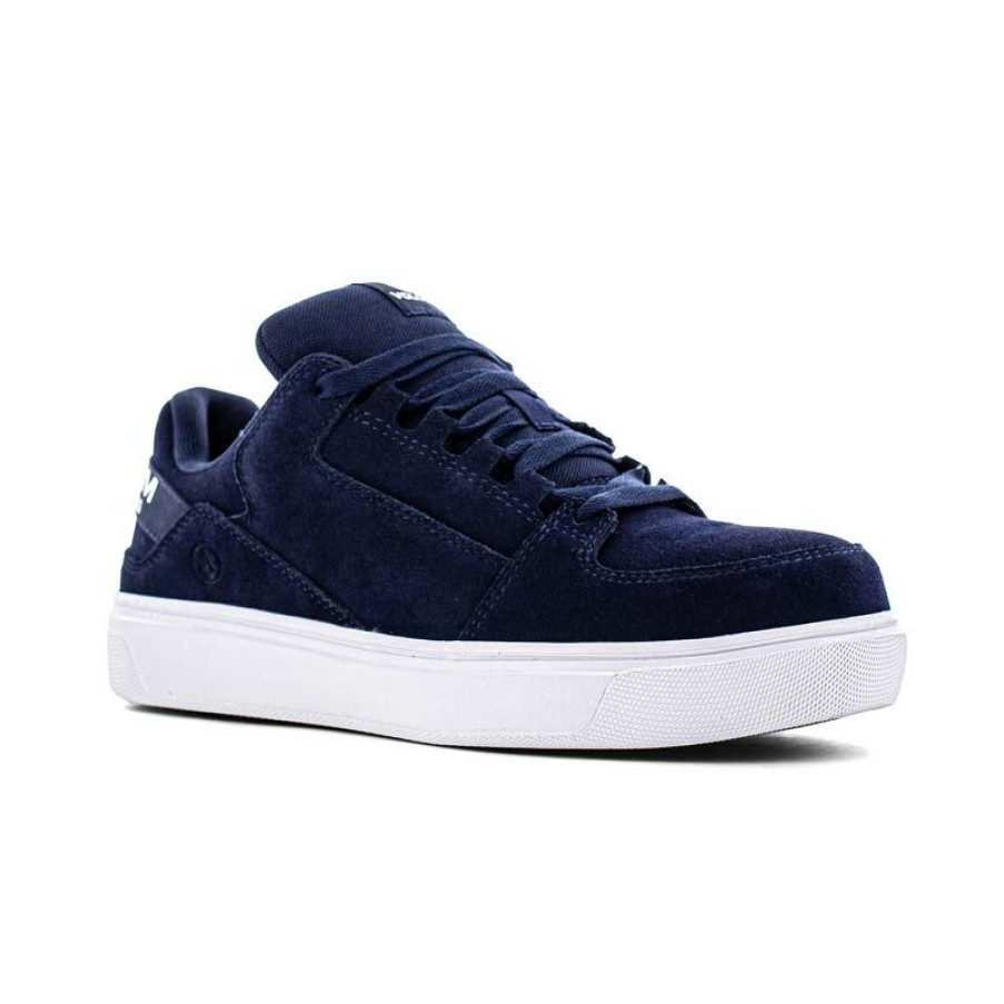 Footwear Volcom Non-Slip Shoes | Volcom Men'S Evolve Composite Toe Sd Suede Skate Work Shoe Navy