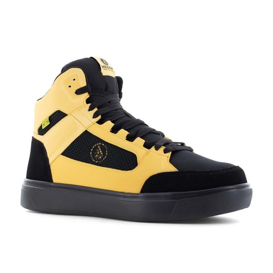 Footwear Volcom Non-Slip Shoes | Volcom Men'S Evolve Met Guard Composite Toe Skate Work Hi Top Wheat/Black