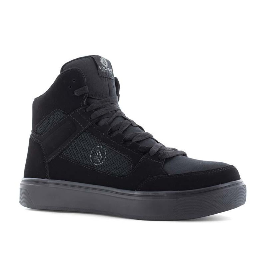 Footwear Volcom Non-Slip Shoes | Volcom Men'S Evolve Composite Toe Skate Work Hi Top Black