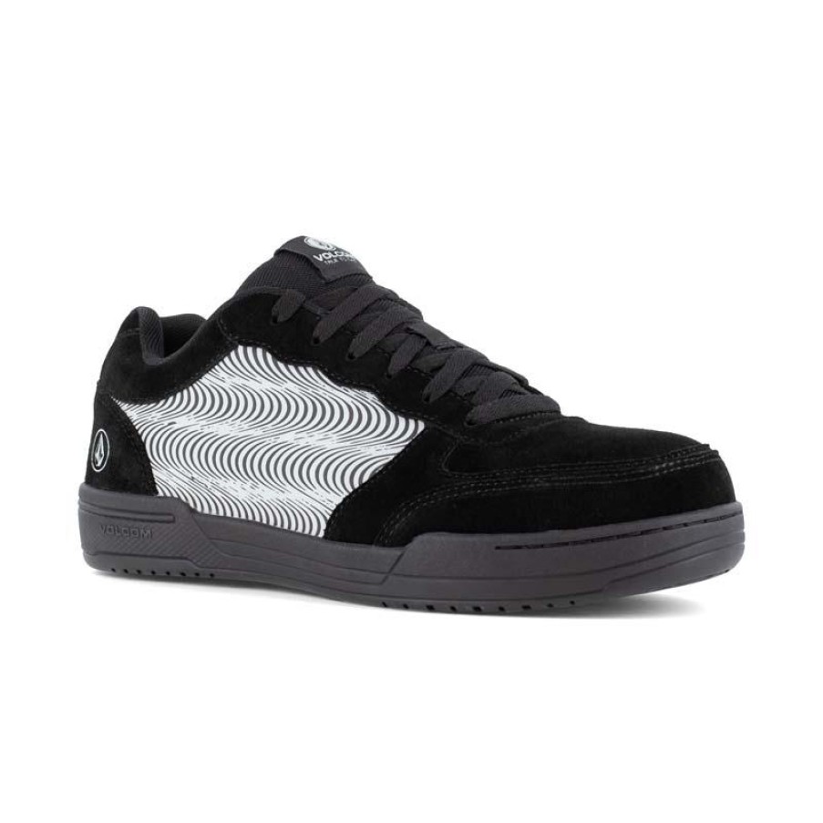 Footwear Volcom Athletic | Volcom Men'S Hybrid Composite Toe Sd Skate Work Shoe Black/Tower Grey