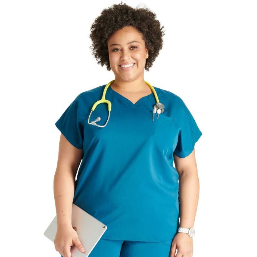 Healthcare Cherokee Atmos Scrub Tops | Cherokee Atmos Women'S Shaped V-Neck Scrub Top