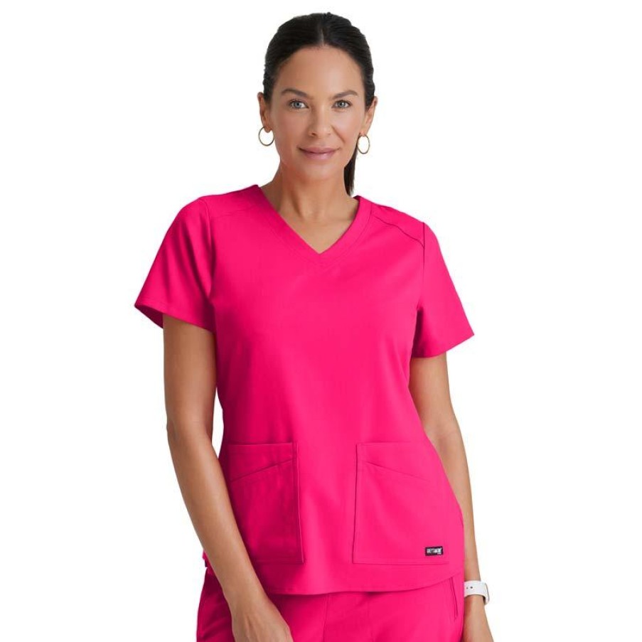 Healthcare Grey's Anatomy Scrub Tops | Grey'S Anatomy + Spandex Stretch Women'S Emma Scrub Top