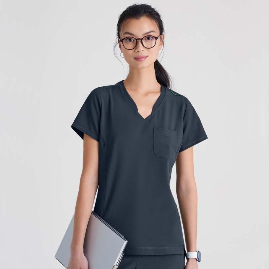 Healthcare Grey's Anatomy Evolve Scrub Tops | Grey'S Anatomy Evolve Women'S Banded V-Neck Scrub Top