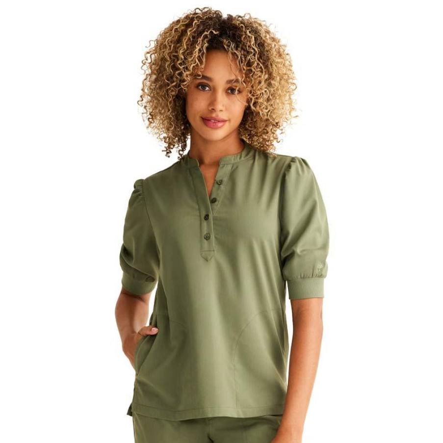 Healthcare Healing Hands Scrub Tops | Healing Hands Limited Edition Women'S Kodi Henley Scrub Top