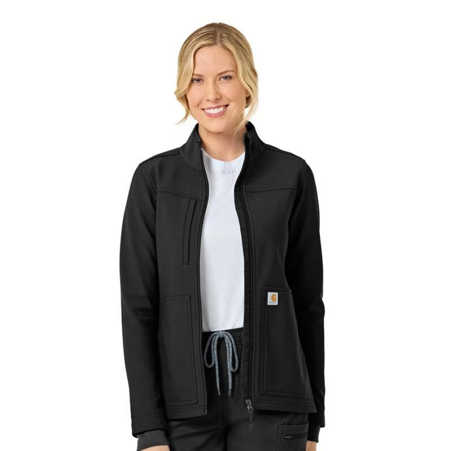 Healthcare Carhartt Rugged-Flex Lab Coats & Jackets | Carhartt Rugged Flex Women'S Bonded Fleece Scrub Jacket