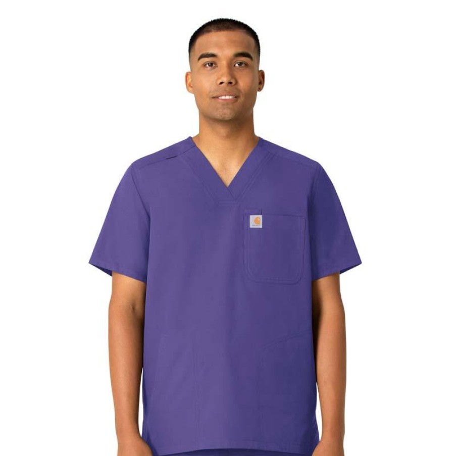 Healthcare Carhartt Force Essentials Scrub Tops | Carhartt Force Essentials Men'S V-Neck Scrub Top