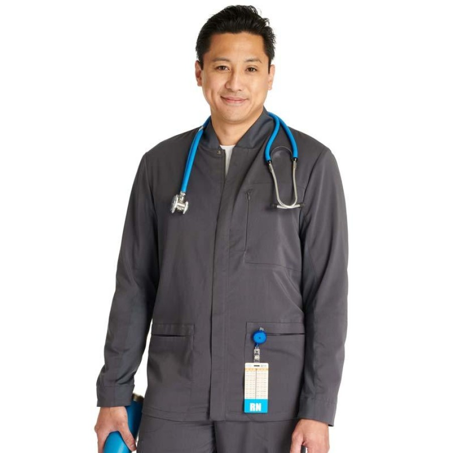 Healthcare Cherokee Atmos Lab Coats & Jackets | Cherokee Atmos Men'S Zip Front Scrub Jacket