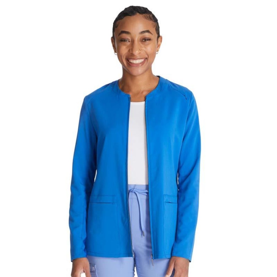 Healthcare Cherokee Atmos Lab Coats & Jackets | Cherokee Atmos Women'S Zip Front Scrub Jacket